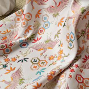 中古风JDL-P3-4色织仙拜年鹤服面新式马甲料手工腰带提花布