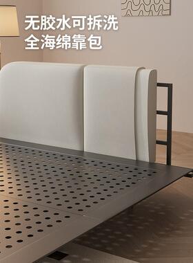 artcolor/羊羔绒布艺悬浮床小户型金属框架双人床主卧婚床诧寂风