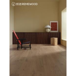 Remewood橡木色多层实木覆合地板天然伤痕环保恩富地板采暖之家