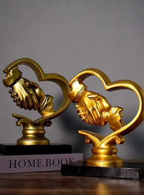 办公室摆件创意诚信握手书柜桌面装饰摆设商务高档公司开业礼品物