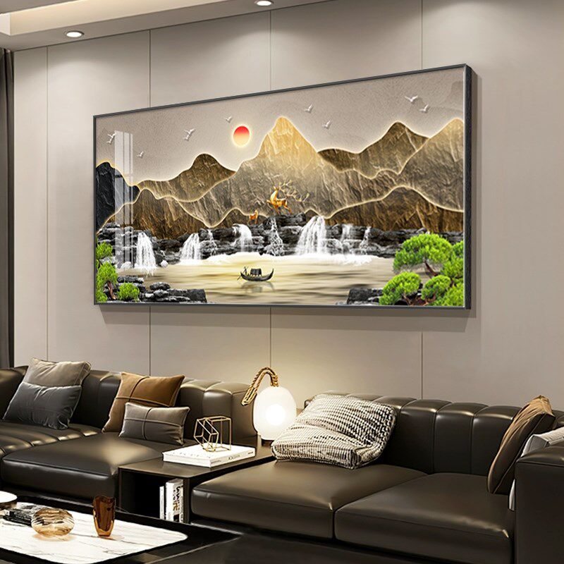 客厅沙发背景墙装饰画一整幅东墙农村自建房大厅挂画高级感大壁画