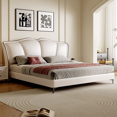 意式现代极简多功能智能电动床调节床架卧室1.8米人床生态皮床