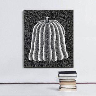 南瓜 现代抽象创意艺术装饰画loft玄关壁画过道走廊挂画 草间弥生