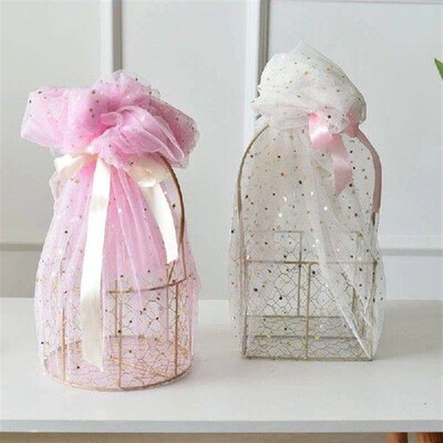 Wrought Iron Portable Sundries Basket Sturdy Wedding Flower