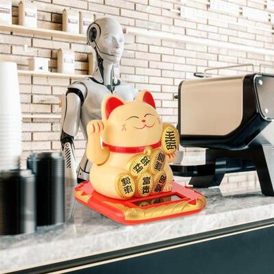 Chinese Lucky Cat Wealth Waving aking Hand Fortune Welcome
