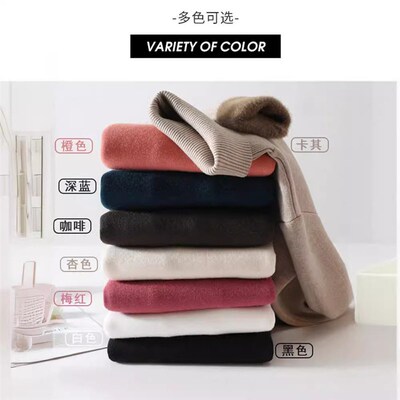 One-piece Velvet Fabric Turtleneck Sweater Womens Fleece-li