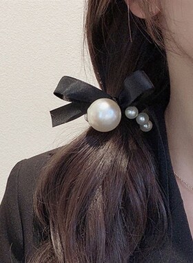 Fashion Woman Big Pearl Hair Ties  Korean Style Hairband Scr