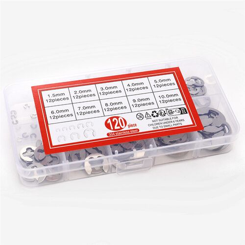 New 120PCs 4 E-Clip Retaining Snap Ring Circlip Kit 1.5mm