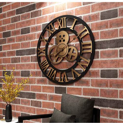 Creative retro wall clock fashion wall clock decorative gear