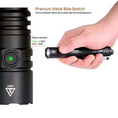 ACEBEAM TAC 2AA LED flashlight 1600 lumen 181 meters portabl