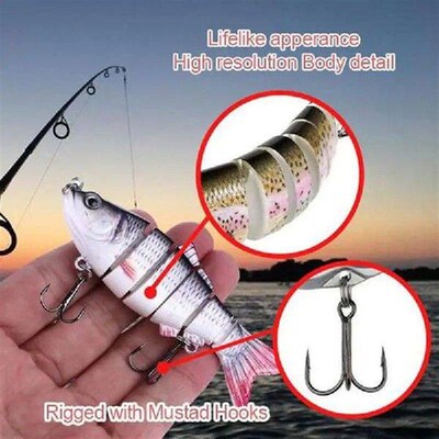 1~10PCS Mini Fishing Lure 6 Segments Jointed Bait 6CM/4.7G