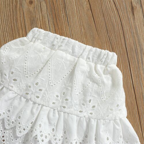 2pcs Kid Baby Girls Summer Clothes Set Sleeveless Lace Hollo