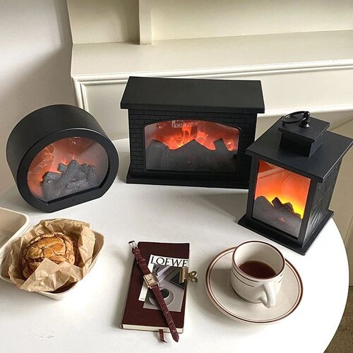 LED Decorative Fireplace Christmas Decoration Night Light Pa