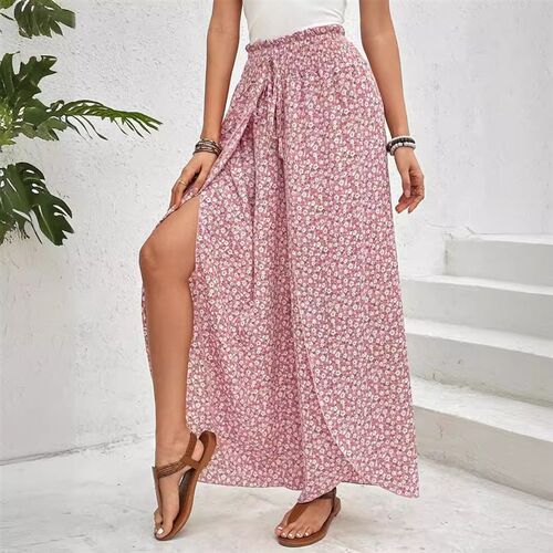 Tiktoktemu Womens 2025 Fashion All-match Floral Side Slit W