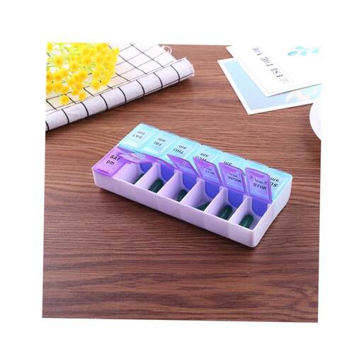 14 Grids Weekly Pill Case 7 Days Medicine Box Tablet Dispens