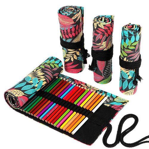 12/24/36/48/72 Hole Colorful Cloth Pencil Case Stationery Co