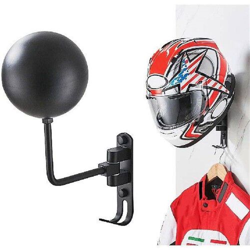 Motorcycle Bike Helmet Rack Wall Mount Aluminum Cycling