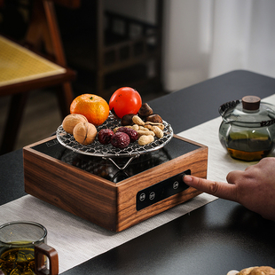 煮茶炉电陶炉家用煮茶茶盘高端胡桃木烧水专用中式 小型煮茶器配件