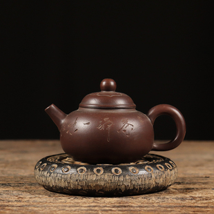 仿古石雕手工四神兽青石茶垫古法制作民俗茶席中式复古摆件收藏品