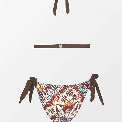 SEASELFIE Halter Triangle Low Waist Bikini Sets Swimsuit For