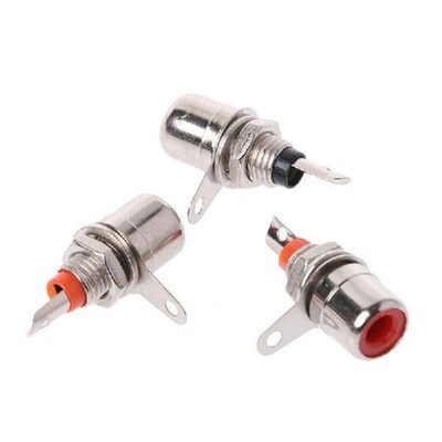 10 Pcs Nickel Plated RCA Phono Chassis Panel Mount Female