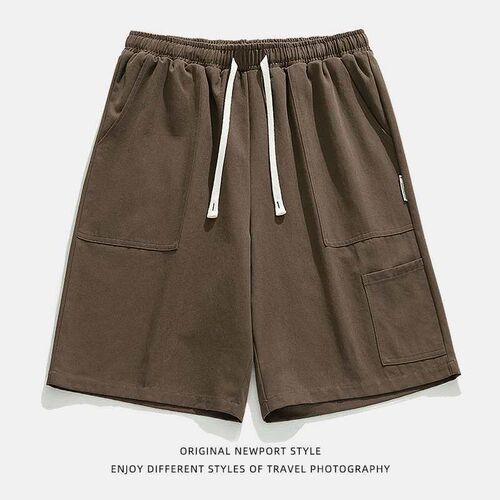 Han Lu Mens Large Pocket Workwear Shorts Mens Summer New R