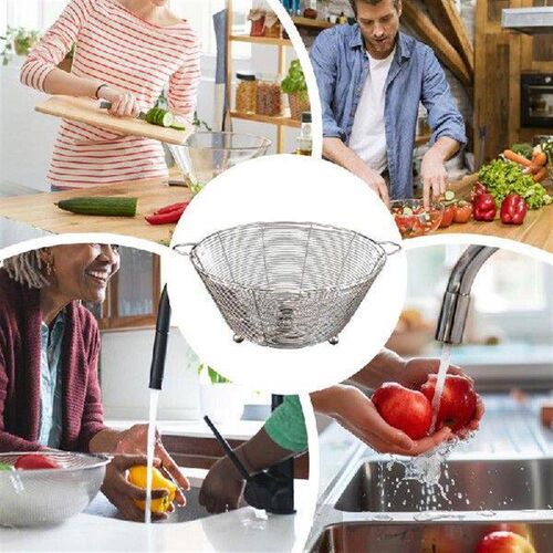 Fruit Colander Bowl Stainless Steel Kitchen Vegetable