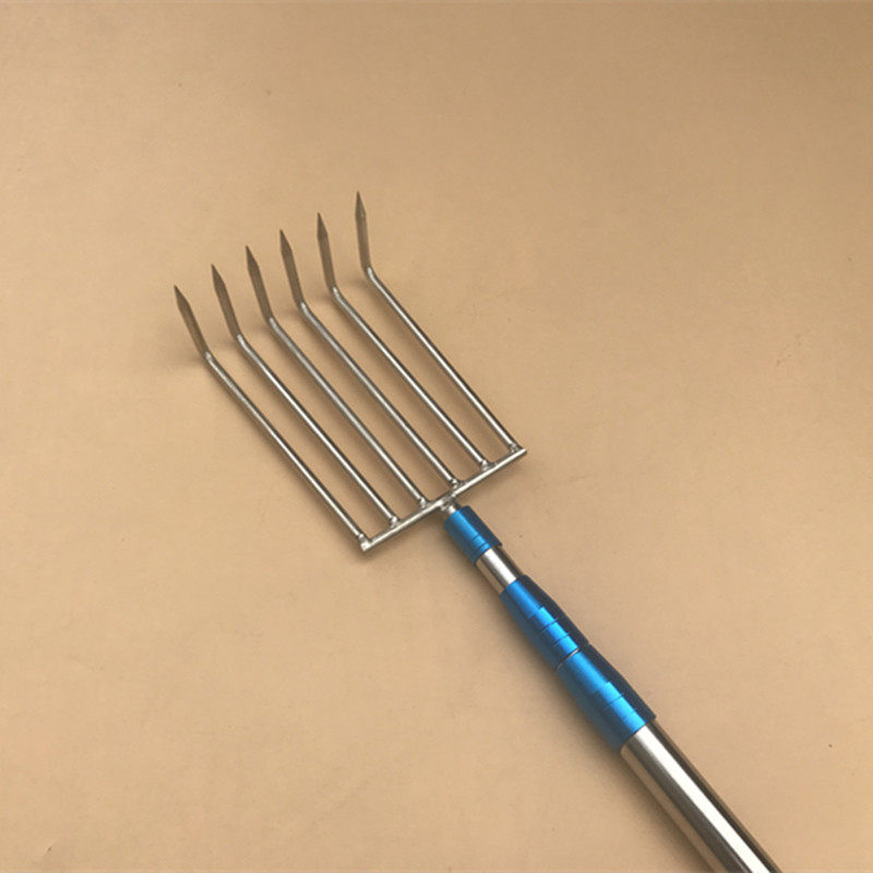 不锈钢小号圆尖齿5齿8齿大号齿耙子蓝伸缩杆 8mm螺口水草耙子,户外/登山/野营/旅行用品,抄网杆,淘宝优惠券,粉丝福利购,淘宝优惠卷