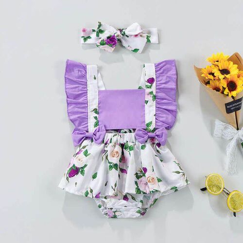 Baby Girl Bodysuit Clothes Infants Girl Jumpsuit Floral Prin