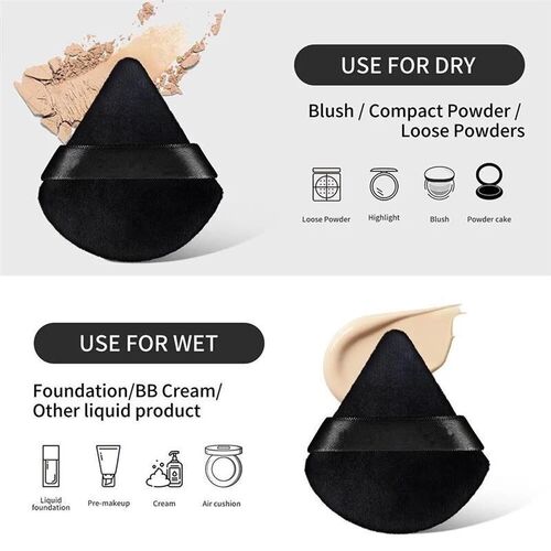 10/12 Pcs Triangle Powder Puff Wet Dry Use For Loose Powder