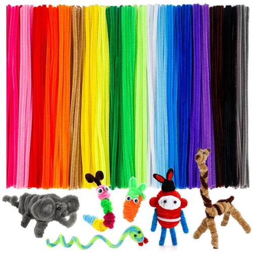 500pcs Thick Colorful pipe cleaners Rainbow Arts Crafts DIY