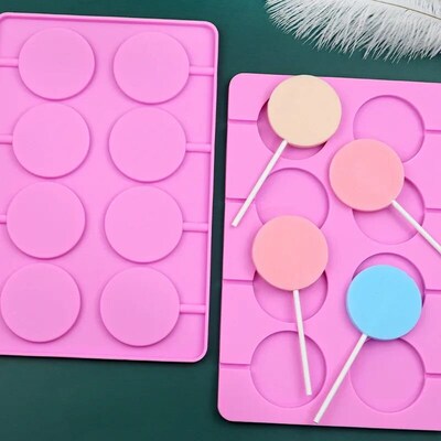 5cm Large Round Silicone Lollipop Molds Chocolate candy pop