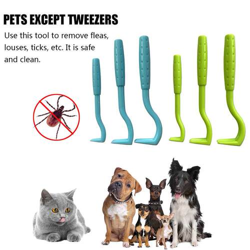 3pcs Tick Remover Tweezer Flea Remover Hook Tick Pull Pet Ca