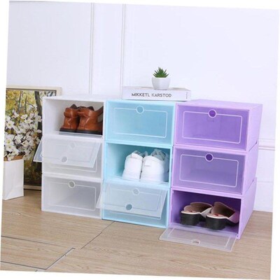 6pcs Transparent plastic shoe box dustproof Shoes cabinet 1