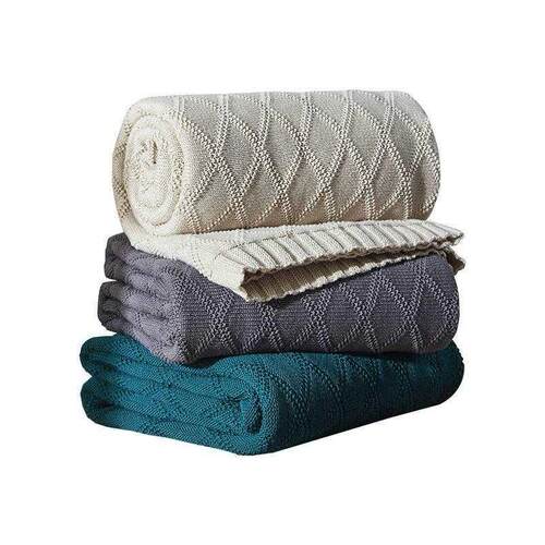 Nordic concise cotton knitted blanket, office sofa, lunch br