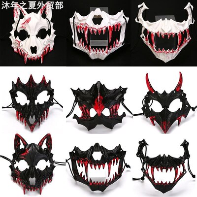 Halloween Half Face Bleeding Mask Performance Mask万圣节面具