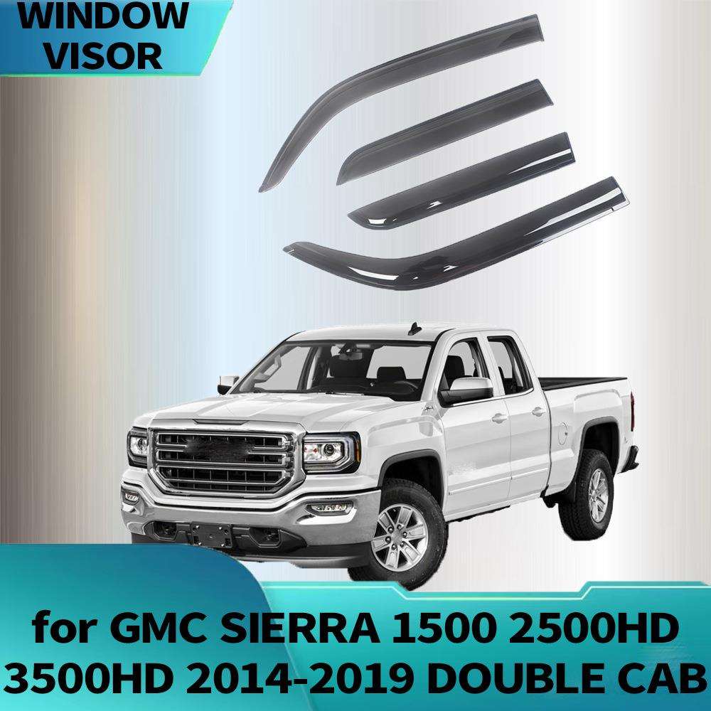 适用吉姆西GMC SIERRA1500 2014-2019 DOUBLE CAB晴雨挡侧窗