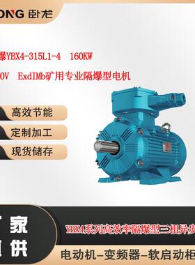 南阳防爆YBX4-315L1-4 160KW 1140V ExdIMb矿用专业隔爆