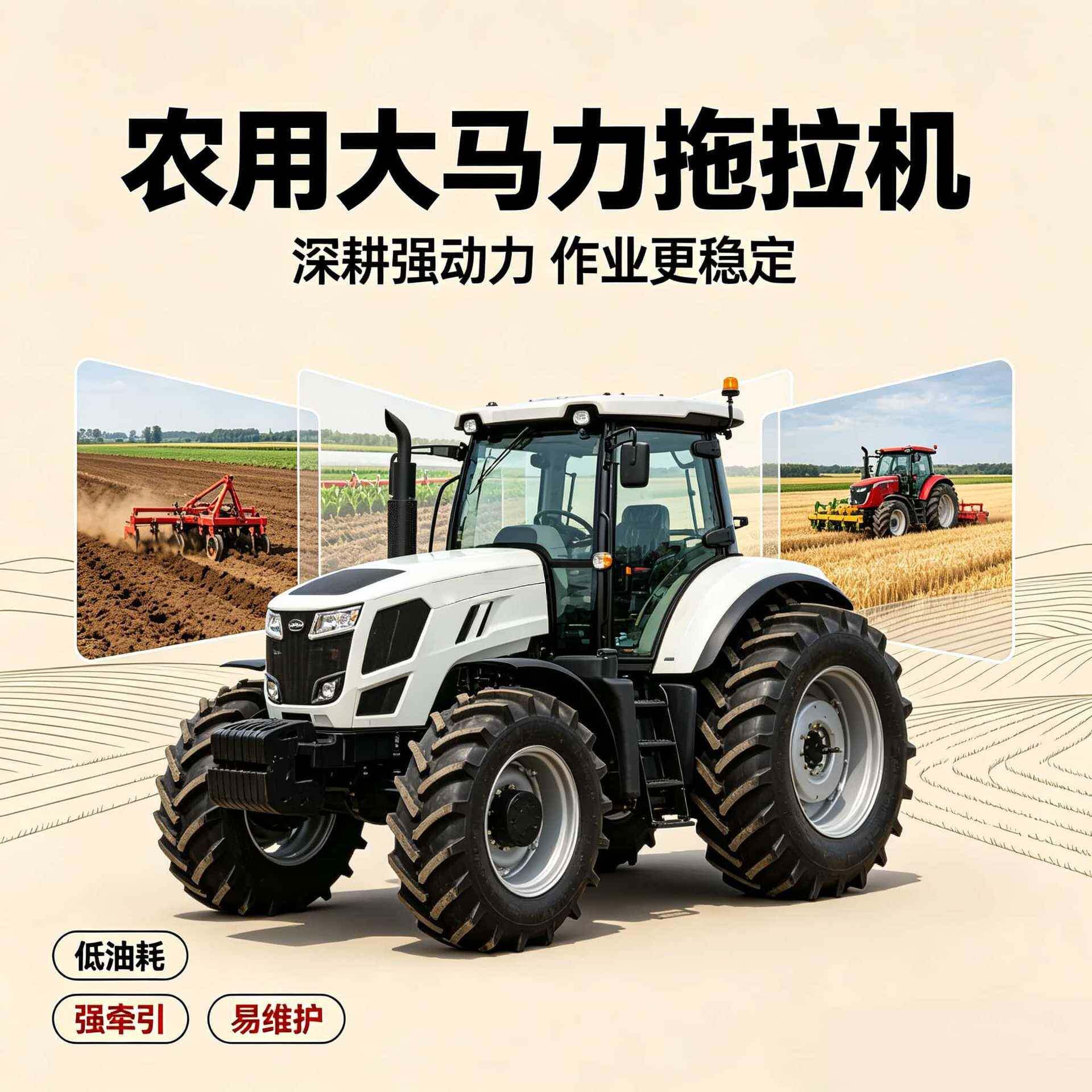 农用大型拖拉机大马力四轮拖拉机可带多种农具多功能拖拉机