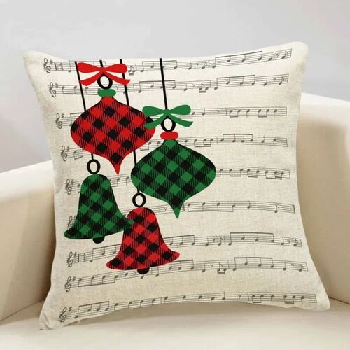 45*45cm 2024 Elk Gift Christmas Tree Print Pillow Cover Home