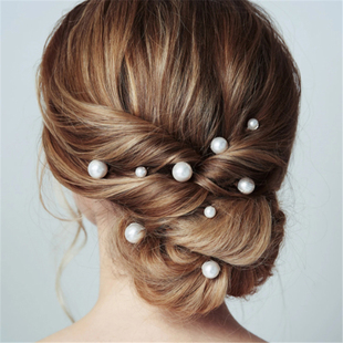 Women Simulated Pearl Hairpin Wedding Bridal Crystal Hairpi