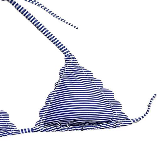 Striped Bikini 新款条纹系带挂脖性感比基尼三点式沙滩泳衣