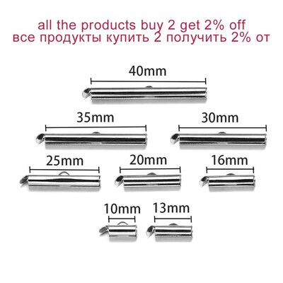 10set/lot Crimp End Beads Slide End Clasp With Chain Buckles
