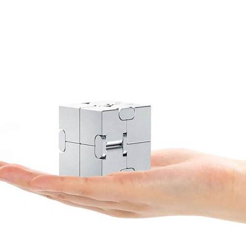 Metal Magic Cube Stress Relief Toy Cube Portable Educational