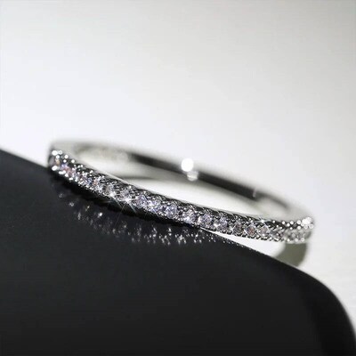 Huitan New 2023 Minimalist Thin Rings for Women Wedding Bril