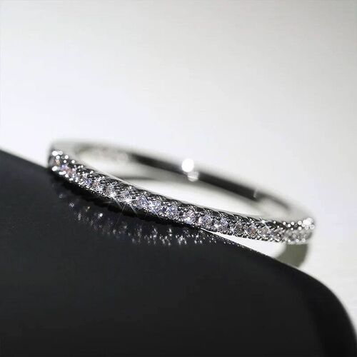 Huitan New 2023 Minimalist Thin Rings for Women Wedding Bril