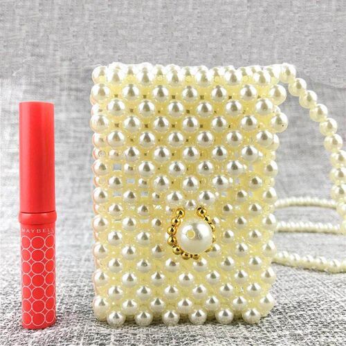 Hengmei handmade pearl Bag Mini mouth red bag pearl chain ba