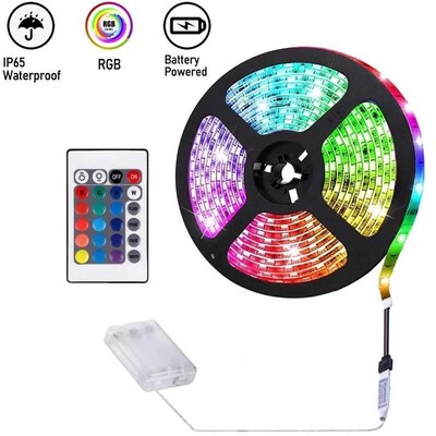 Led Light Strips Waterproof 3AA Battery LED Strip Lights for