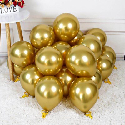 10/20/30pcs Metallic Birthday Balloons Metal Blue Red