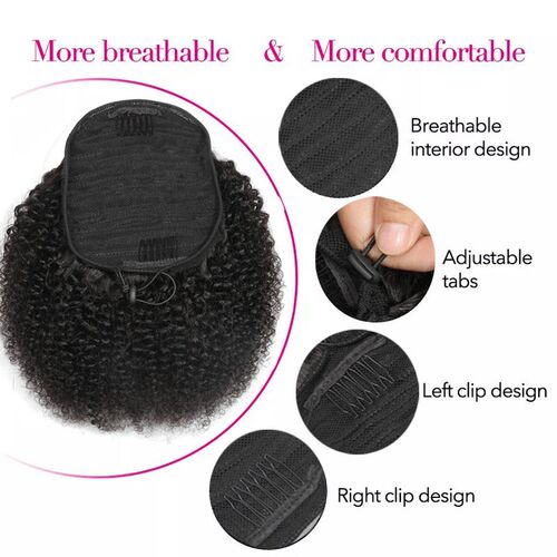 Afro Curly Drawstring Tail Hair 3c 4a 2# 4#